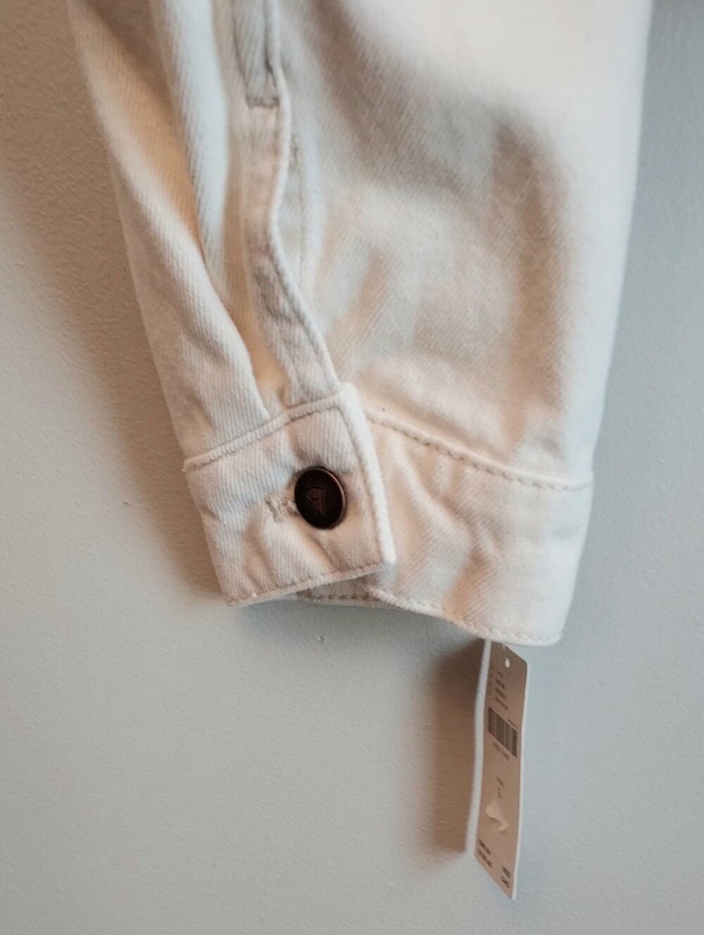 Anthropologie Pilcro White Denim Jean Puff Sleeve Jacket Size Large NEW NWT - Picture 9 of 12